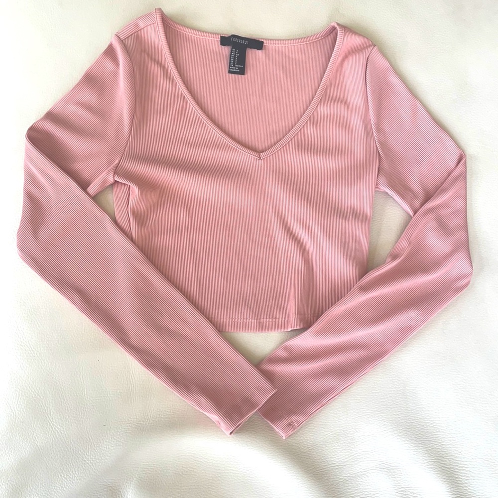 Long Sleeve Forever 21 Crop Top